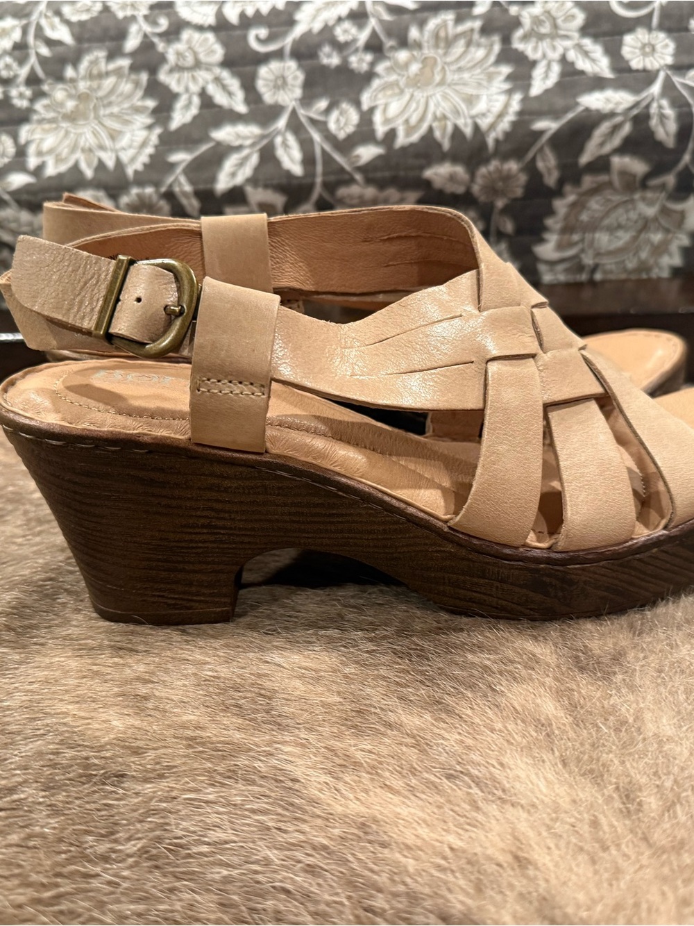 Born Womens Crevalle Leather Slingbacks Heel Sandals - Picture 6 of 7